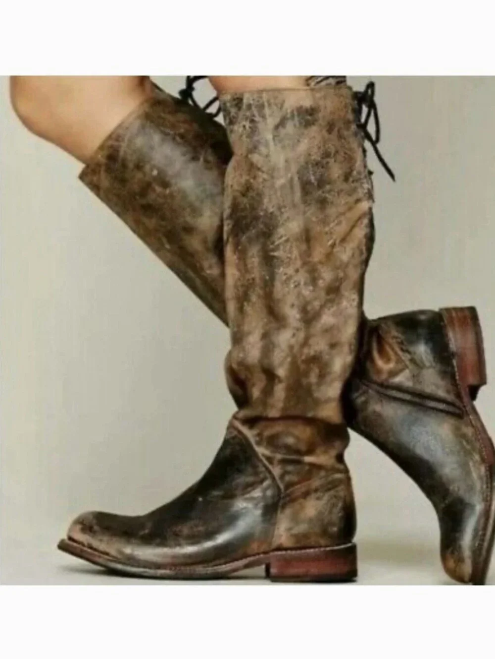 Bed Stu Cobbler Series Manchester Distressed Tall Leather Riding Boots